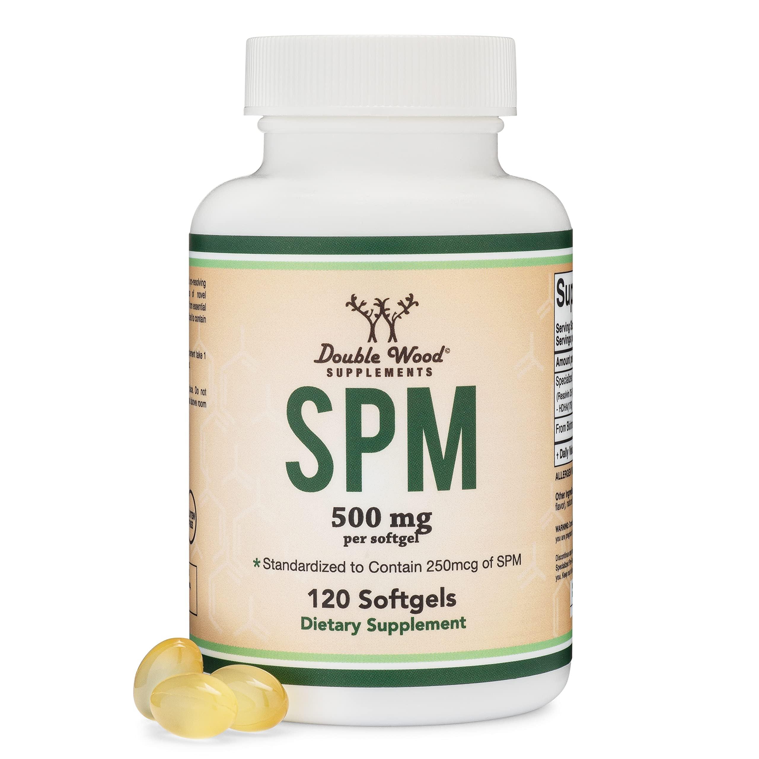 Double Wood Supplements SPM Max (Specialized Pro-Resolving Mediators) 120 Softgels, 500mg (Only Product Standardized and Third Party Tested to Contain Active SPMs, Check The Supplement Fact Panel) by Double Wood