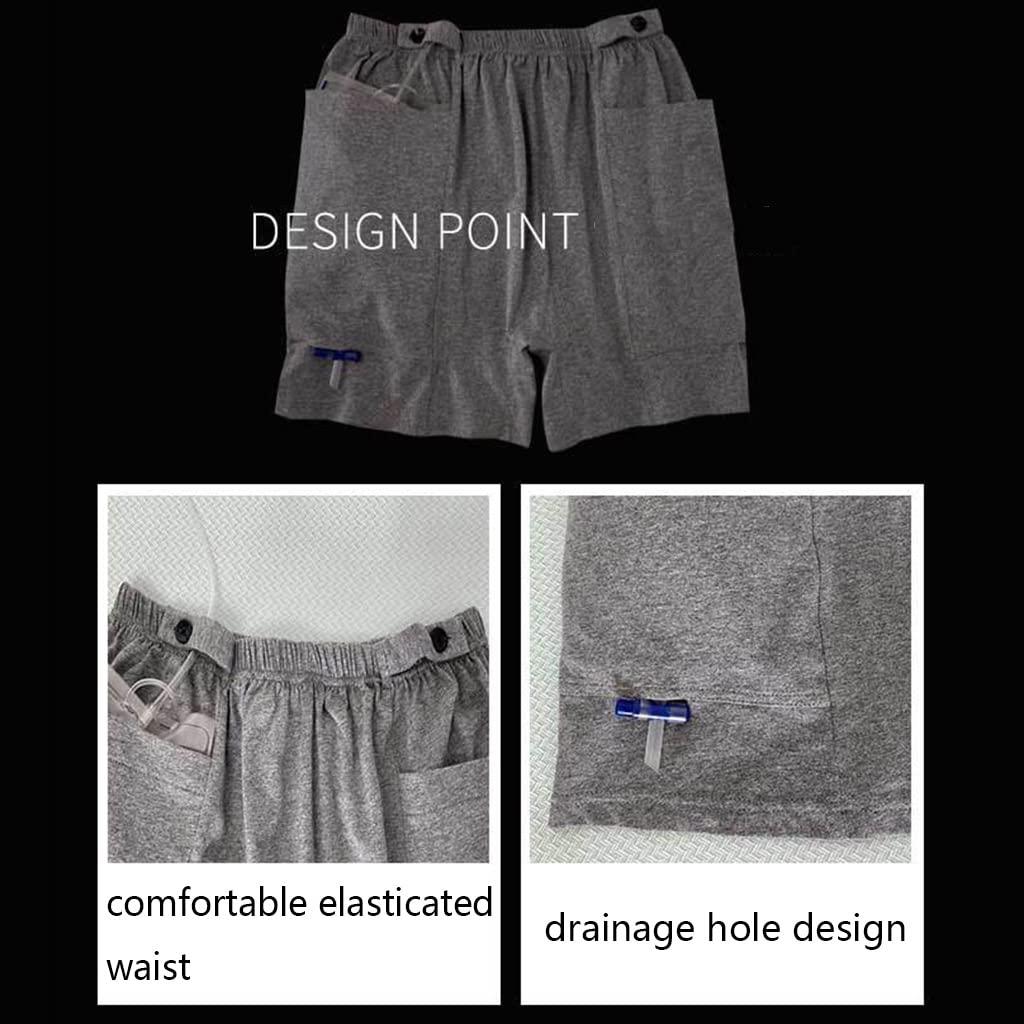 BYLIA Urinary Incontinence Care Cotton Shorts with Pocket for Elderly Women and Men Healthy Care Clothing (Color : Brown, Size : Medium)