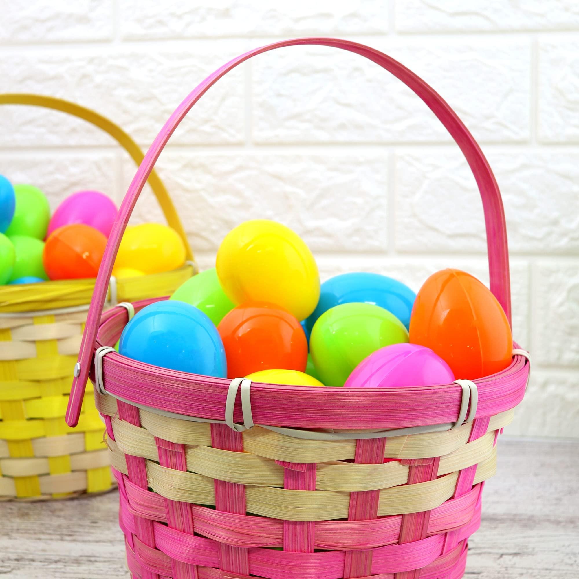 Galerie Bulk Plastic Candy Filled Easter Eggs with Jelly Beans and Stickers, Basket Stuffers, Assorted Bag of 45 (Bag of 45)