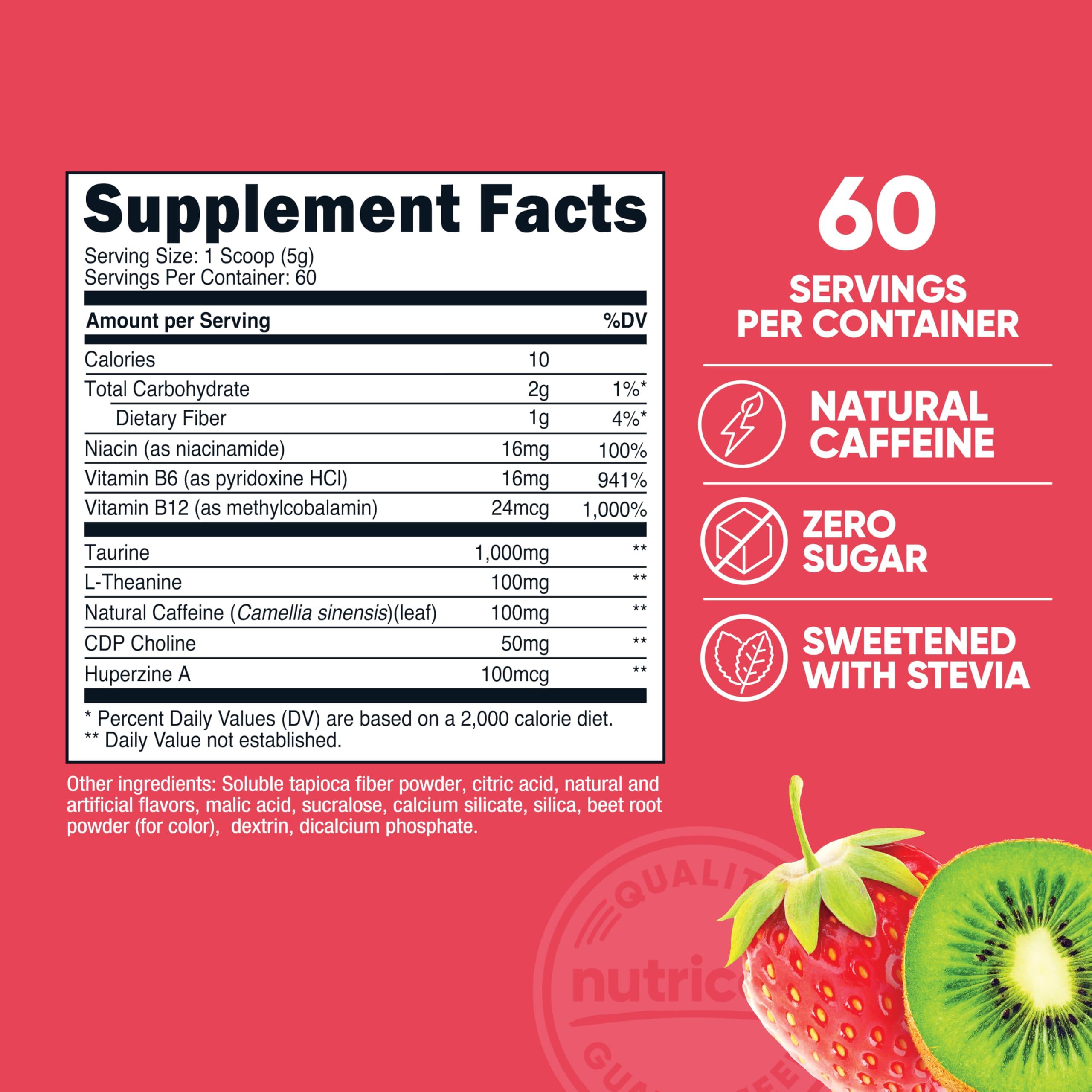 Nutricost Nutricost Energy Complex (Strawberry Kiwi) (60 Servings) - Clean Energy Powder, 300g Dietary Supplement