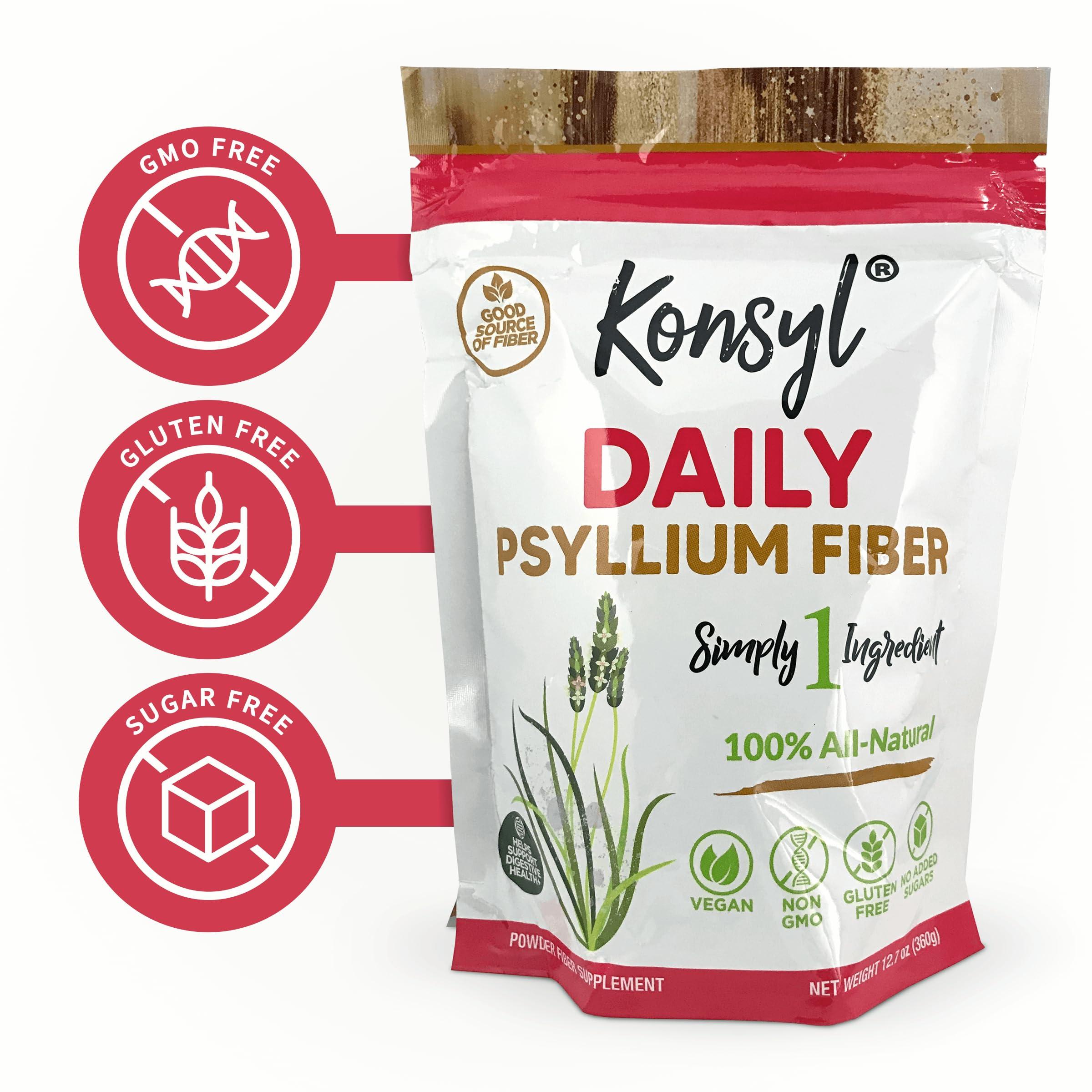 Konsyl Konsyl Daily Psyllium Fiber 360g / 12.7oz - Non-GMO, Vegan, Keto-Friendly, Fiber Supplement Powder - Supports Digestive Health