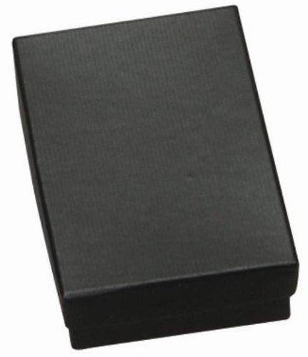Jeweler's Supermarket 100 Cotton Filled Boxes, 2 5/8" x 1 3/4" x 1", Black Size #21