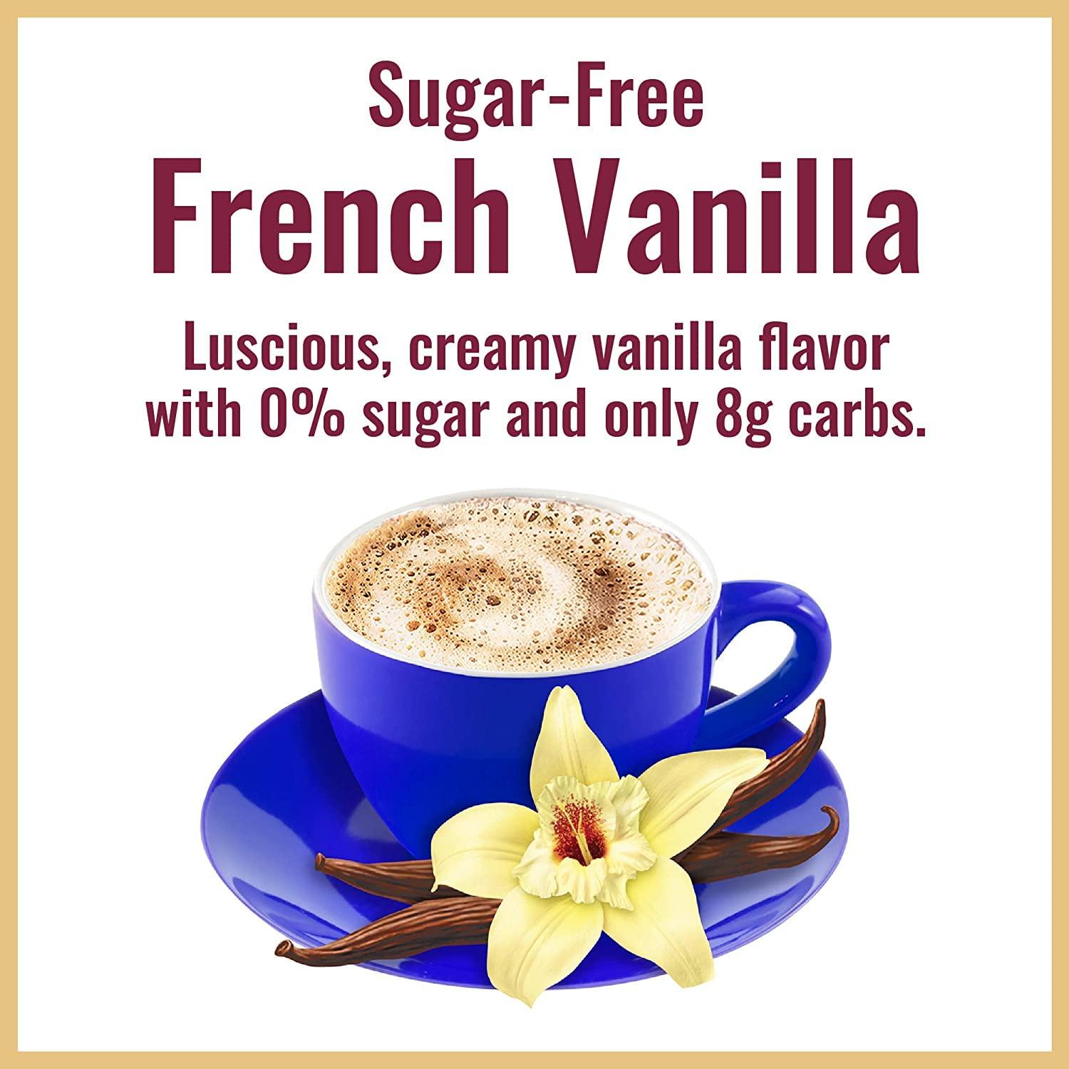 Hills Bros Hills Bros. Instant Cappuccino Mix, Sugar Free French Vanilla (12 Oz, Pack of 1) Convenient and Versatile, Instant Hot or Iced Coffee, Frothy & Rich Vanilla Flavor - Just Add Water