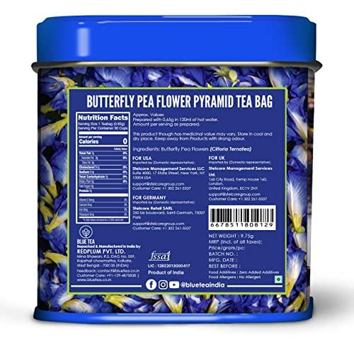 BLUE TEA BLUE TEA – Combo - Butterfly Pea Flower Tea (30 Tea Bags) + Butterfly Pea Flower Tea (15 Tea Bags) – Herbal Tea - Gluten Free – Eco-Conscious Packaging