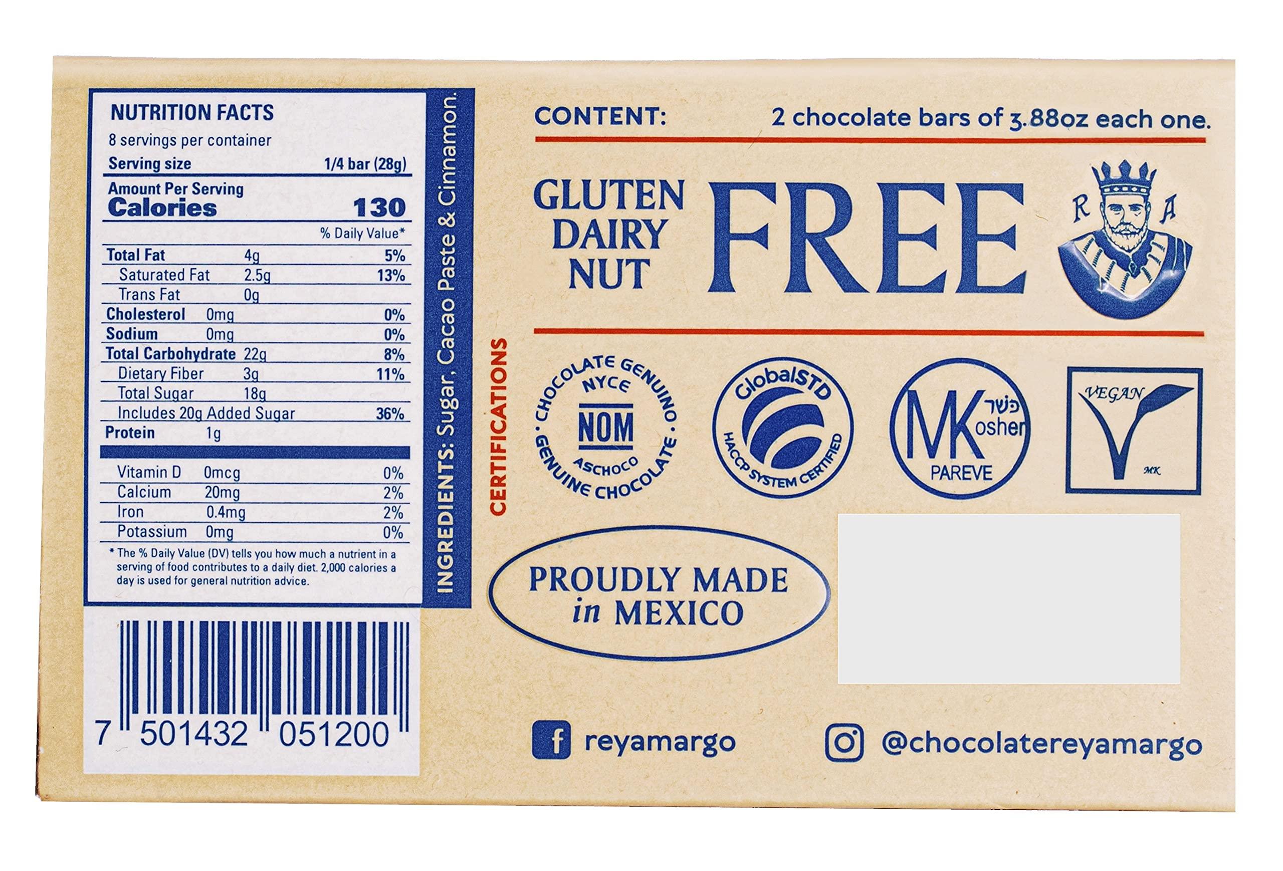 Rey Amargo Rey Amargo Mexican Traditional Hot Chocolate, Natural, Gluten Free, Vegan, Delicious For Mole