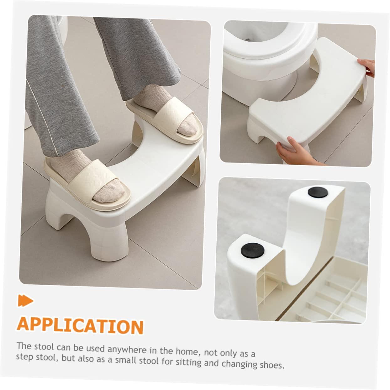 FRCOLOR FRCOLOR Thickened Toilet Stool Bathroom Toilet Stool Squat Adult Potty Stool Toilet Foot Stool for Adults Simple Sitting Stools Stool Poop Step Stool Household Footstool White Plastic