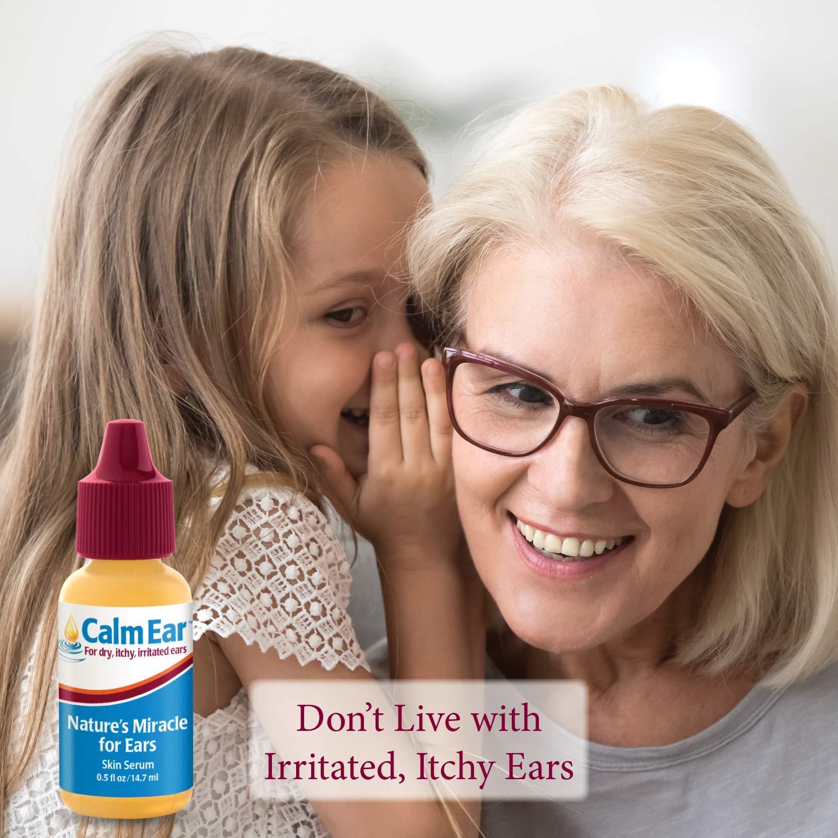 Miracell Calm Ear Drops for Itchy, Clogged, Irritated & Dry Ears. All Natural Ear Oil for Babies, Kids, Adults, Cats & Dogs. 0.5oz