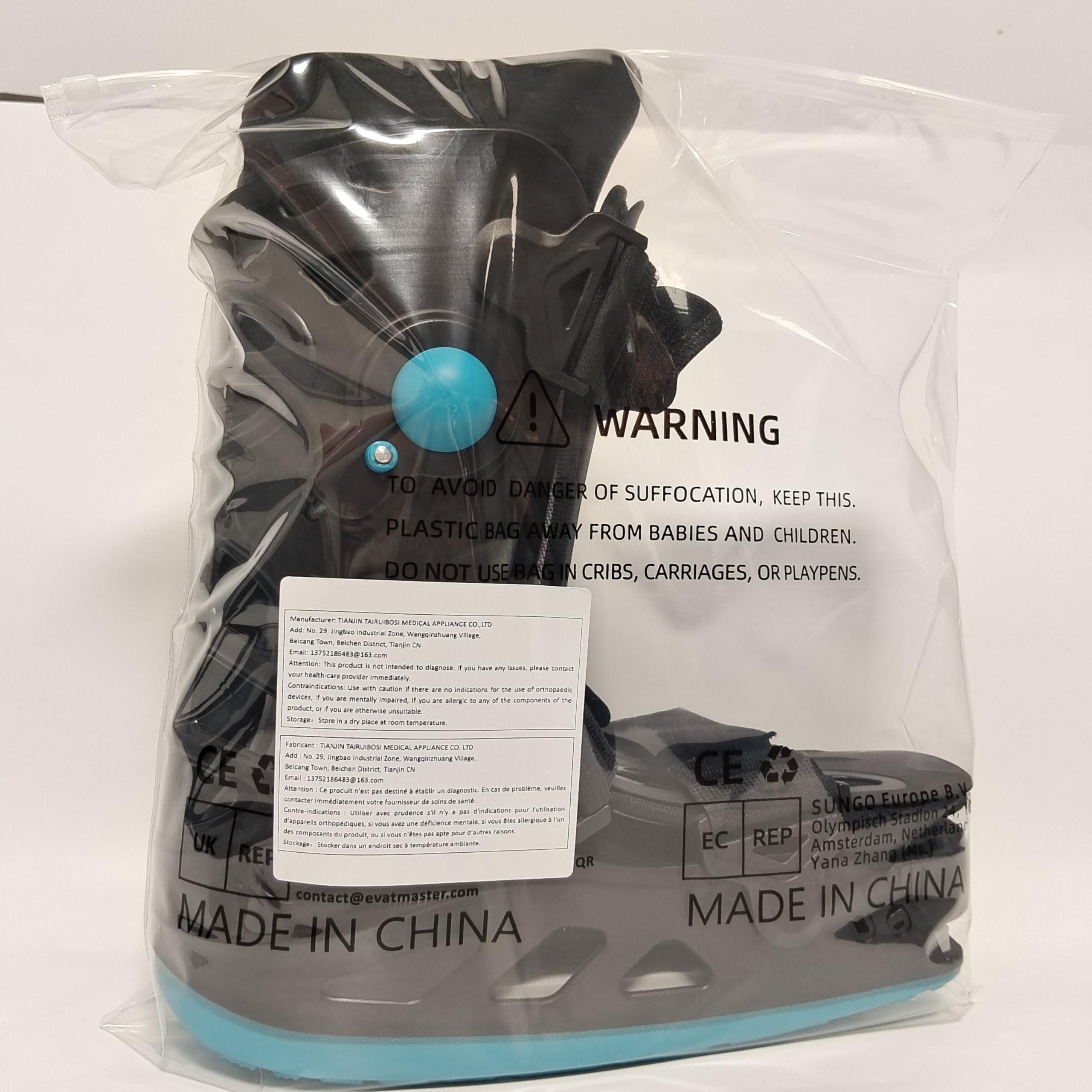 GHORTHOUD Inflatable Walker Boot Air Cam Walker Fracture Boot Short Walker Brace Walking Boot Orthopaedic Boot for Sprained Ankle, Foot Pain Recovery, Stress Fracture, Broken Foot, Achilles Tendonitis (Large)