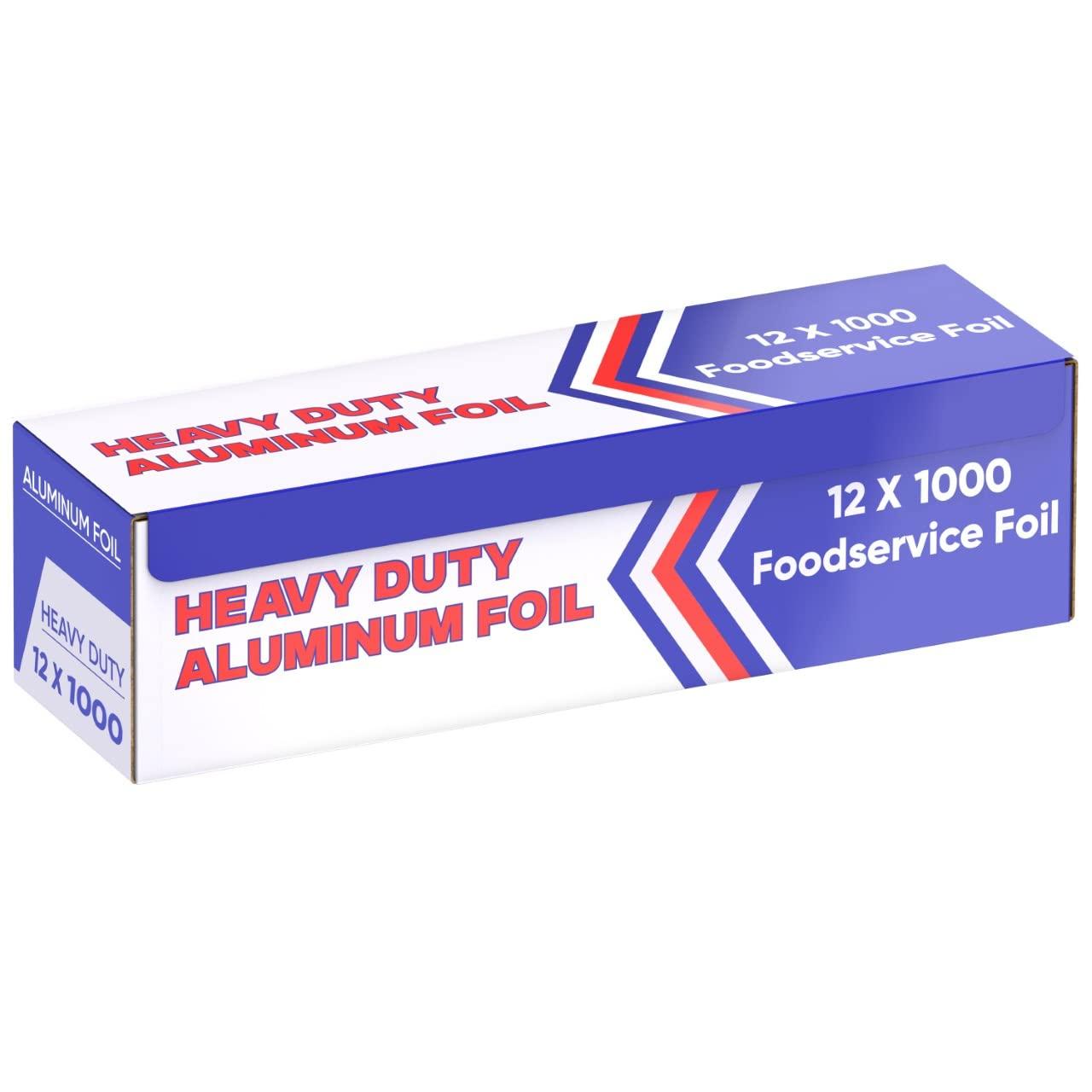 Ox Plastics Aluminum Foil (12\"x1000 ft.) - Heavy Duty Aluminum Foil Wrap for Food, BBQ, Grilling and Roasting - Tin Foil Perfect for Multipurpose Kitchen (1 Box)