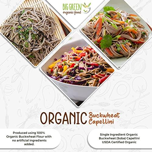 Big Green Organic Food Big Green Organic Food- Organic Buckwheat Capellini, 8.8oz, 100% buckwheat, Gluten-Free, Non-GMO (5 Pack)