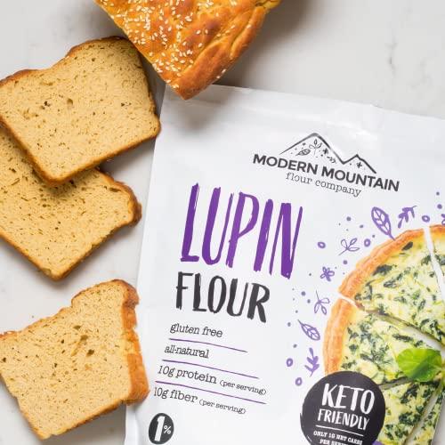 MODERN MOUNTAIN Lupin Flour (3 lb) Low-Carb Flour, 2g Net Carbs Per Serving, Improve Keto-Friendly Baked Goods, High in Protein and Fiber, Keto, Gluten-Free, Non-GMO