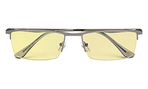 Eyekepper Eyekepper Blue Light Blocking Reading Glasses Half-Rim Computer Readers Eyeglasses-Yellow Tinted Lens Reading Glasses (Gunmetal, 2.75)