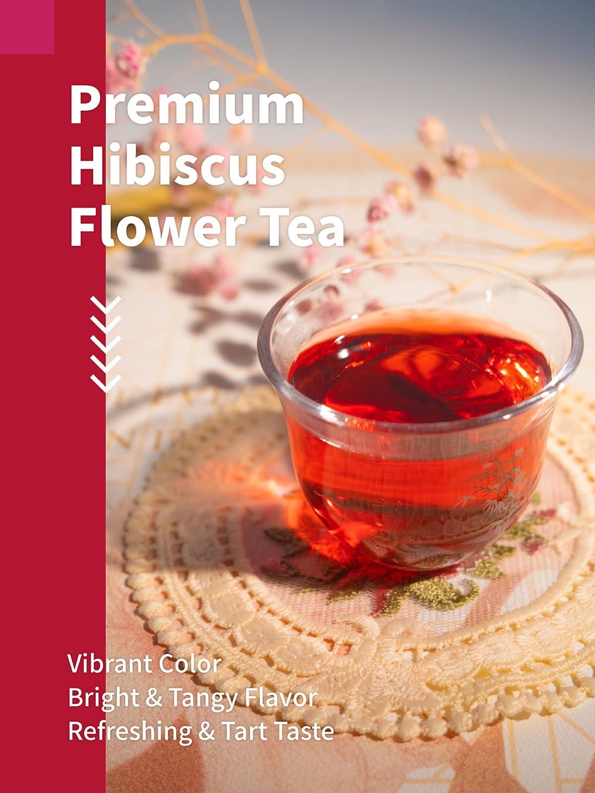 HYNTMYT HYNTMYT Hibiscus Tea Bags, Premium Hibiscus Flowers Tea, Bright & Tart Flavor, Caffeine Free, 120 Count