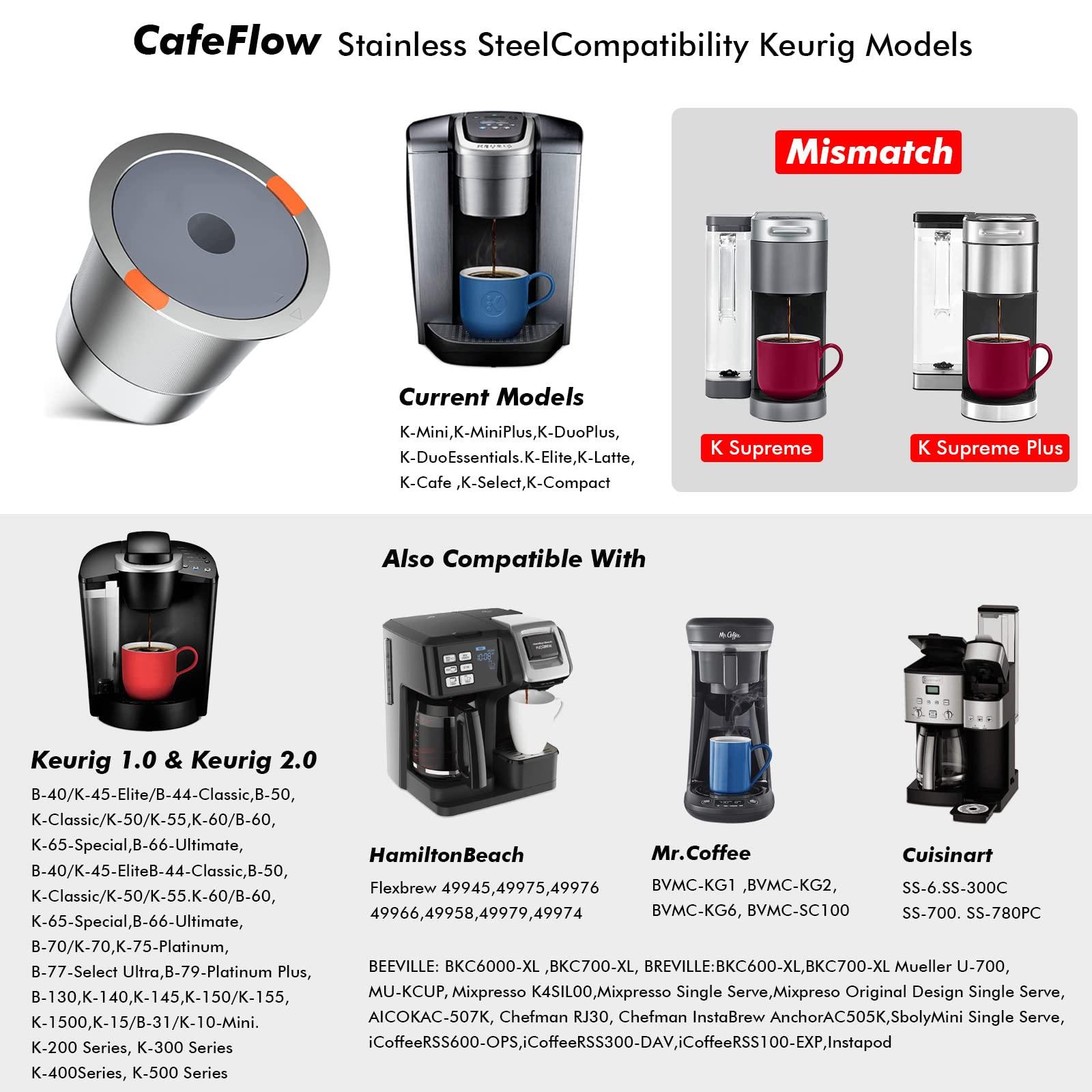 NOALTO Reusable k cups for keurig 1.0 and 2.0,Refillable k cups coffee filter use for most k cups pods coffee maker, add 6 pack Silicone Seals