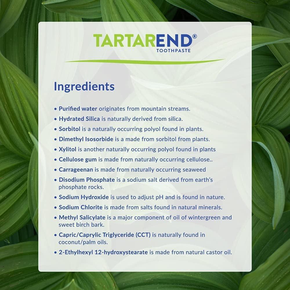 TARTAREND TartarEnd Toothpaste for Tartar Removal - Tartar Control Toothpaste to Remove Tartar and Plaque from Teeth at Home and Prevent Tartar and Plaque Buildup - 3.4 oz Tube, 1-Pack (Minty Wintergreen)