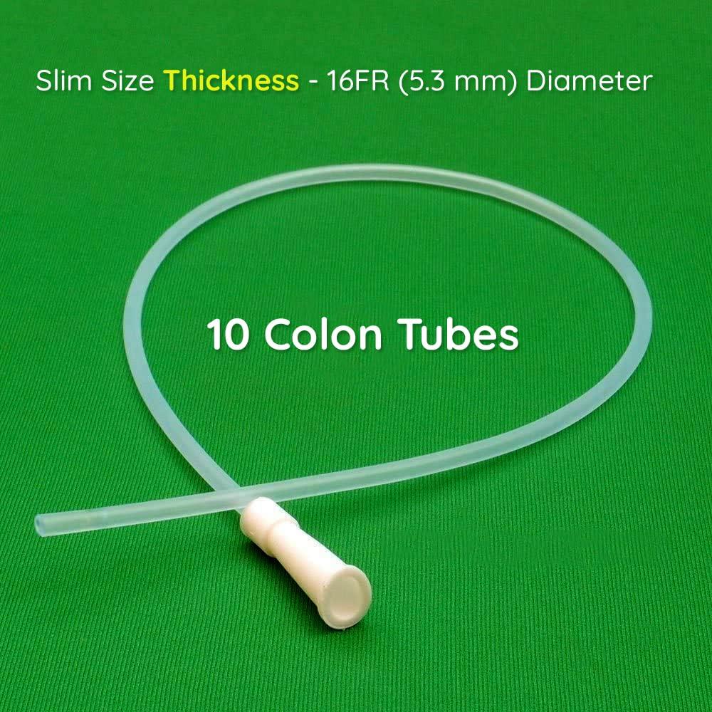SoulGenie HealthAndYoga Long PVC 12 FR Colon Tips Saver Pack (Set of 10) - Enema Replacement Supplies  Works with Most Enema Kits - Home Use Anal Douche Tubes, Colon Cleanse, Gut Health, Constipation