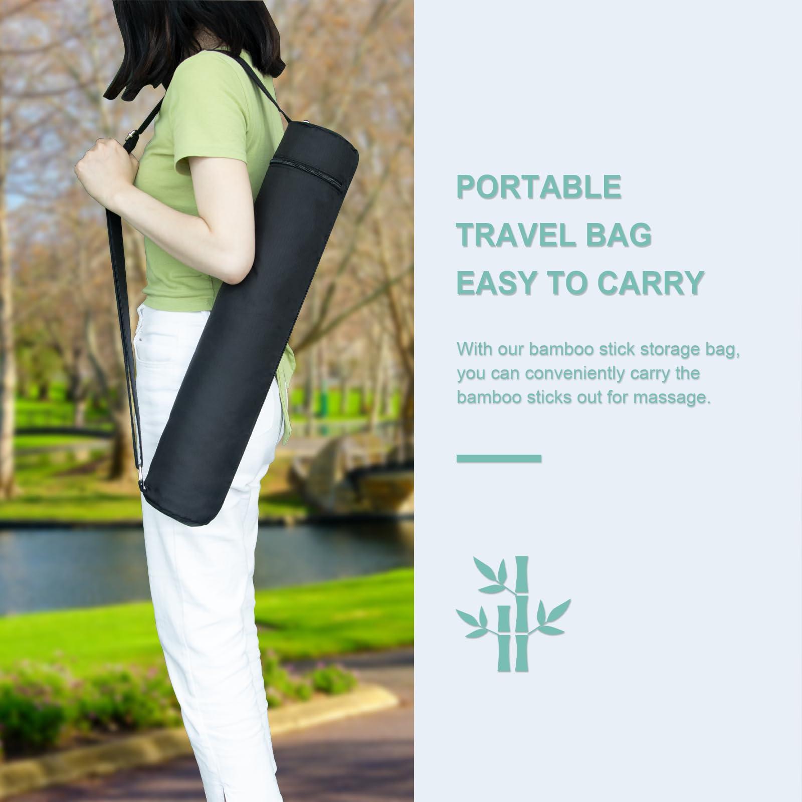 Goodtar Goodtar Electric Spa Bamboo Massage Sticks with Warmer Set Massage Tools Carry Bag