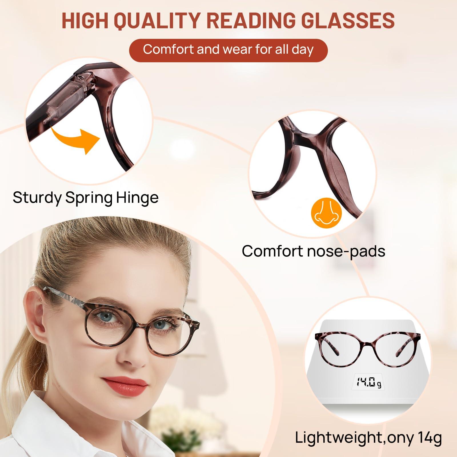 OCCI CHIARI OCCI CHIARI Bifocal Reading Glasses with Clear Top,Blue Light Blocking Readers Women 1.0 1.5 2.0 2.5 3.0 3.5(300+ Demi)
