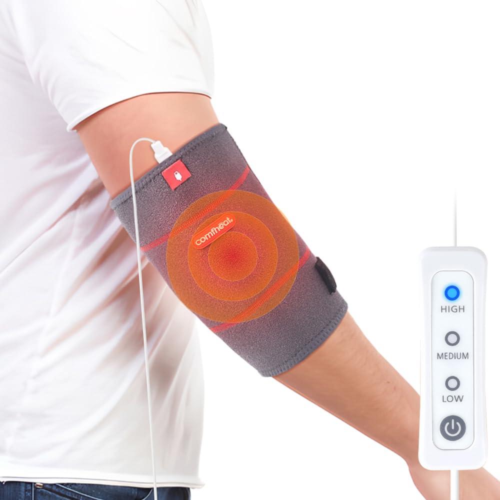 comfheat Comfheat Elbow Heating Pad Wrap for Joint Pain USB Heated Elbow Brace for Tendonitis and Tennis Elbow Portable Moist Heat Therapy Elbow Sleeve Adjustable Temperature (Non-Chargeable)
