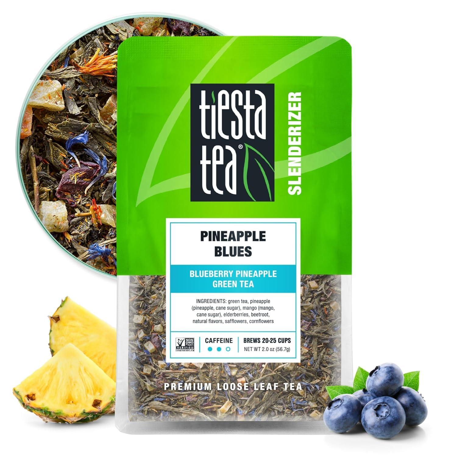 Tiesta Tea Tiesta Tea - Pineapple Blues | Blueberry Pineapple Green Tea | Premuim Tropical Loose Leaf Tea Blend | Medium Caffeinated Green Tea | Make Hot or Iced Tea & Up to 25 Cups - 2 Ounce Resealable Pouch