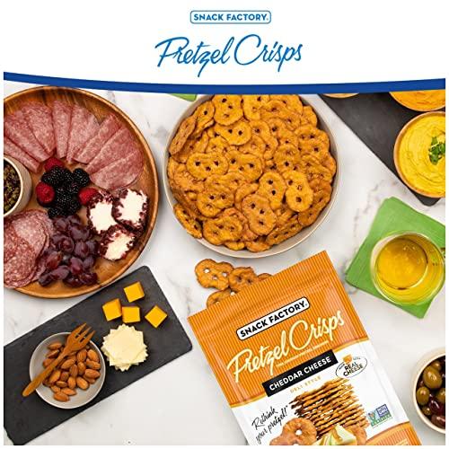 Snack Factory Snack Factory Pretzel Crisps, Cheddar Cheese, 7.2 Oz (Pack of 12)