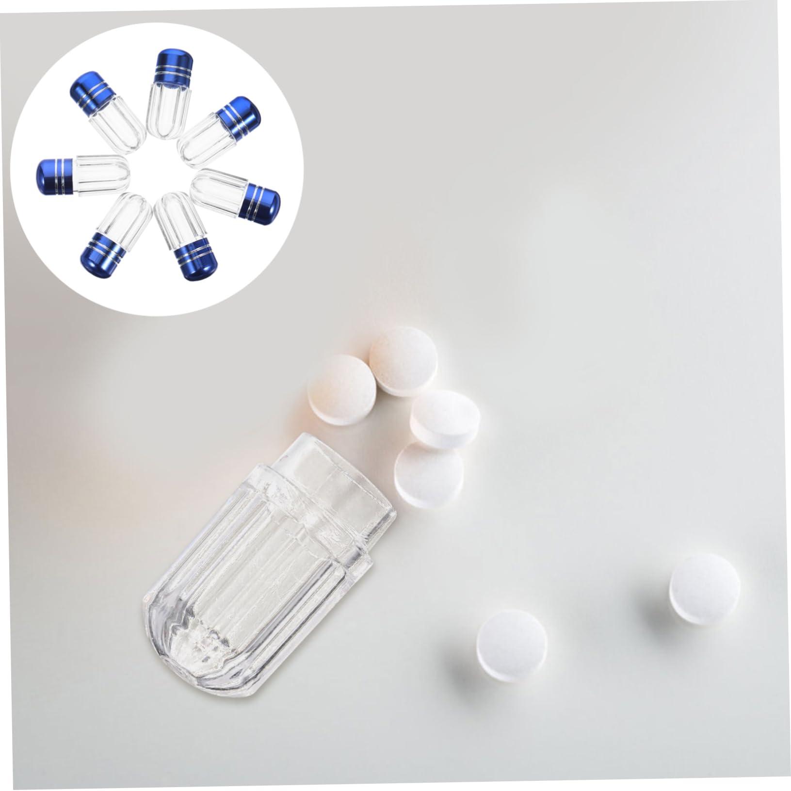 HEALLILY HEALLILY 20pcs Travel Medicine Bottle Vial Container Pill Container Bottles Pill Bottles Empty with Caps Small Pill Bottle Pill Storage Containers Refillable Bottle Plastic Mini Bottled, Blue