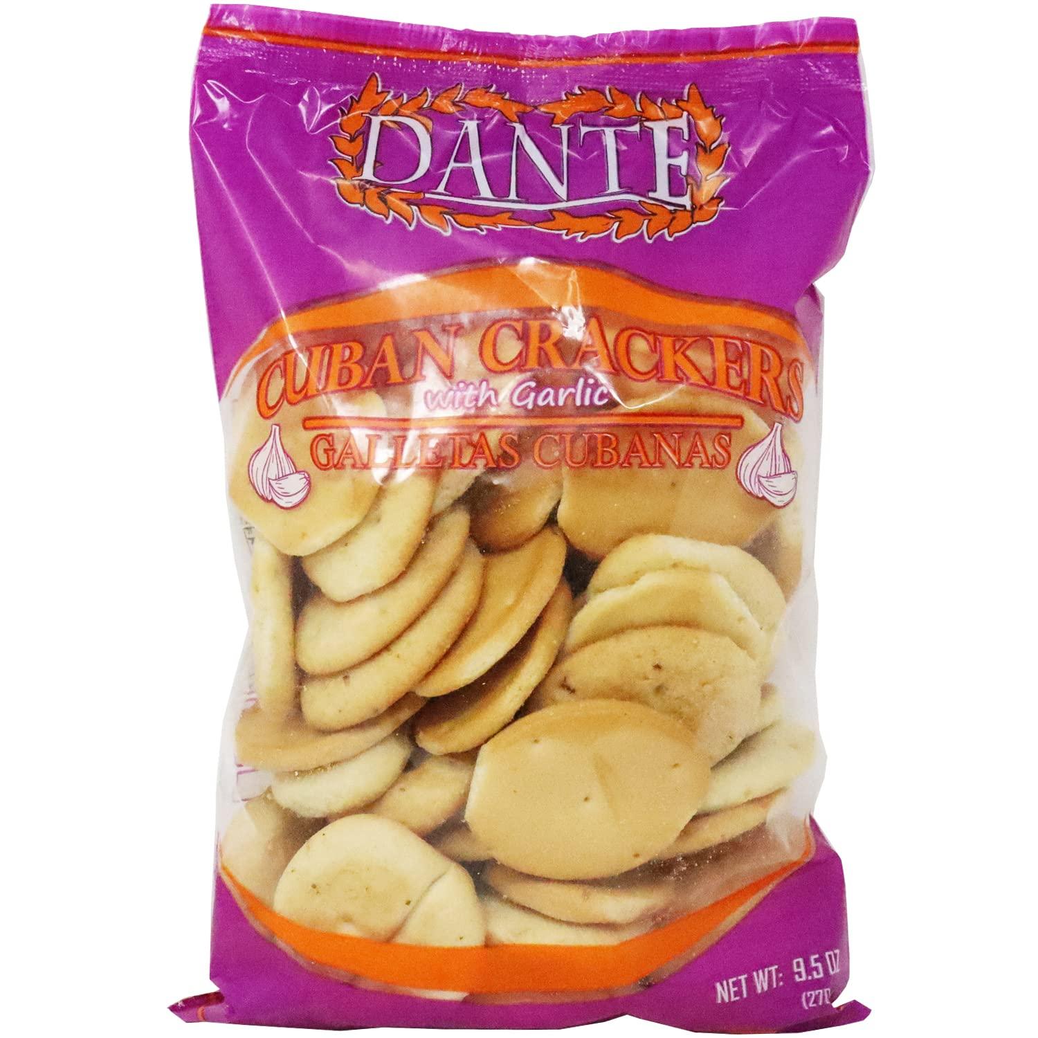 La Dante Crackers Cuban With Garlic Galletas Cubanas Pack 2 (8 oz bag)