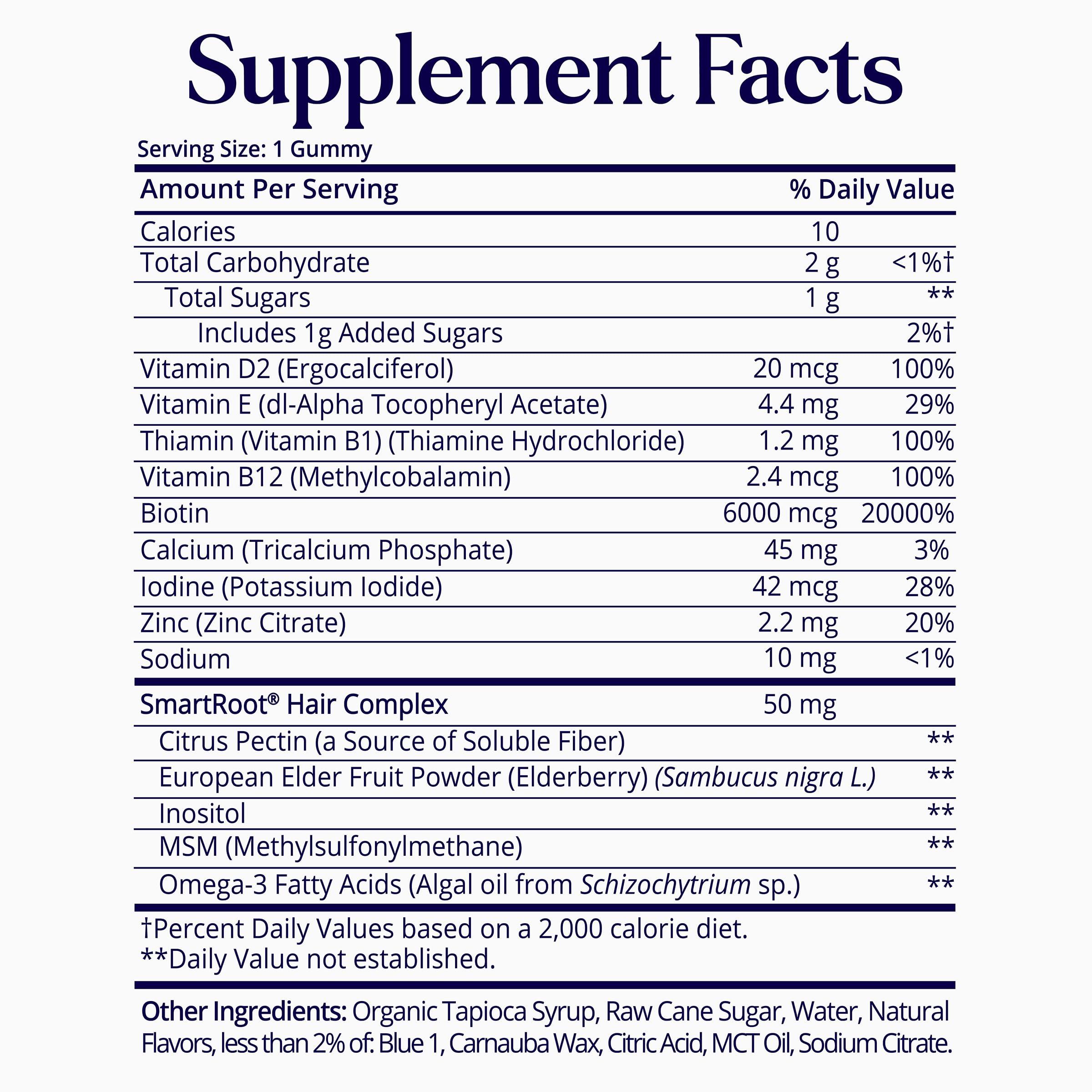 SugarbearPro Sugarbear Hair Vitamin Gummy 1 Month Supply Extra Strength Biotin 6000mcg, Growth for Men & Women, Vegan Vitamin B12, MSM, Inositol, Omega 3, Elderberry, Certified Kosher, Halal, Cruelty-Free