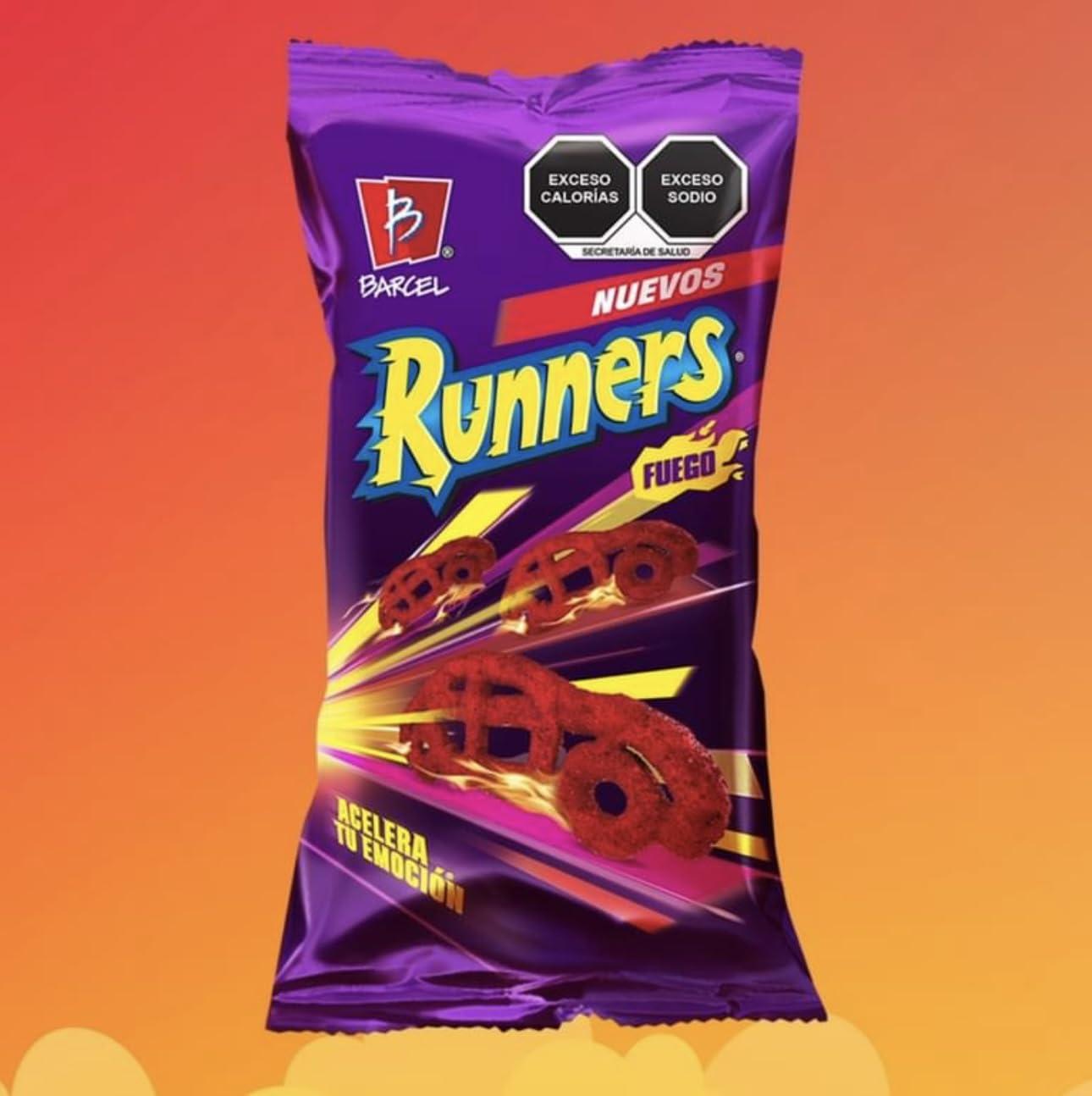 SENOR BANANA Runners Fuego Barcel mexican chips. 5 bags of 62g bags each