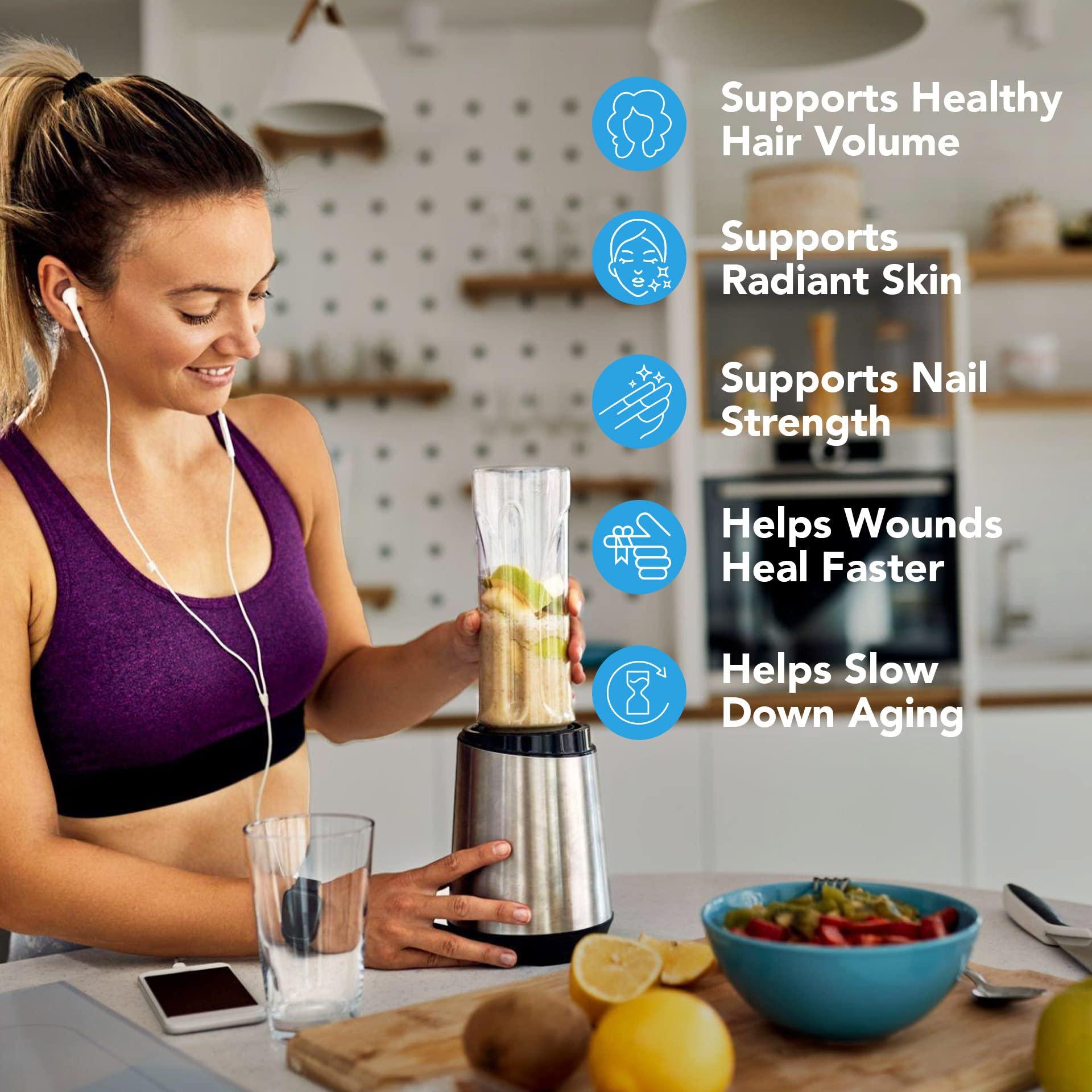 Super Natural Goods Biotin and Collagen Vitamins + Keratin with Folate - Hair Loss Treatments for Women & Men - Hair, Skin and Nails Supplements for Hair Growth & Postpartum Support - GMO Free & Gluten Free (60 Caps)