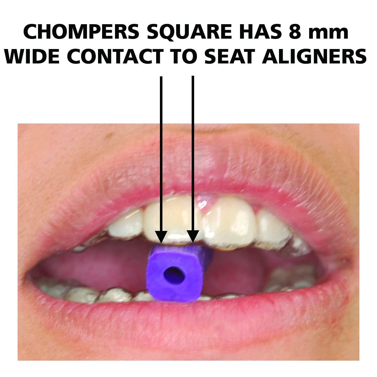 Dental Factory Direct Squared CHOMPERS Aligner Tray Seaters for Orthodontic Aligner Trays Chewies for Invisalign (40, White)