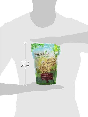 Food to Live Food to Live - Organic Cashews, 1 Pound Whole, Unsalted, Non-GMO, Kosher, Raw, Vegan, Bulk