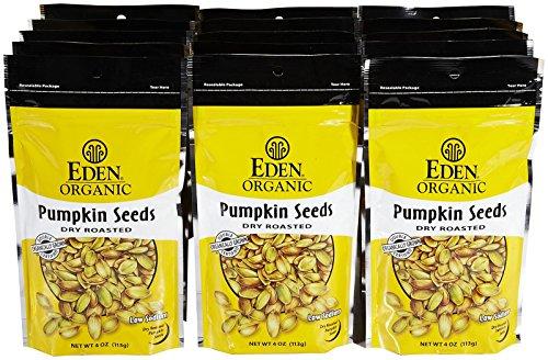 Eden Eden Organic Pumpkin Seeds, Dry Roasted, 4 oz Resealable Bags, 15 pk
