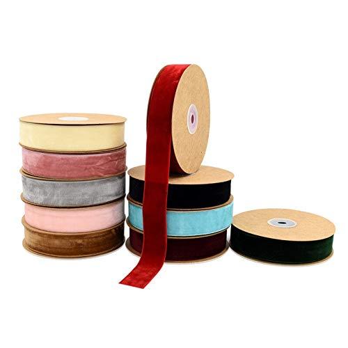 AGHH Satin Ribbon Christmas Ribbon 10mm/25mm Velvet Ribbon Wedding Party Birthday Decorations Home Handmade Gift Wrapping Hair Bowknot DIY Christmas Ribbons for Craft for Wedding, Gift Wrapping, Bow Making