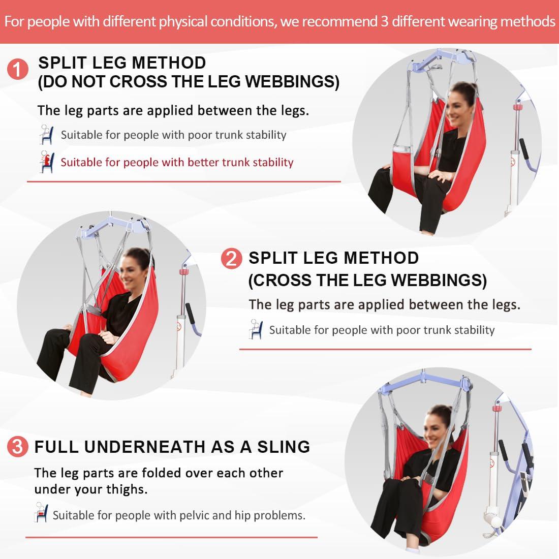 EZ Assistive EZ Assistive Hoyer Lift Sling for Toileting, Patient Lift Sling with Divided Leg U-Sling for Transfer Sling, 500lbs Weight Capacity (Medium)