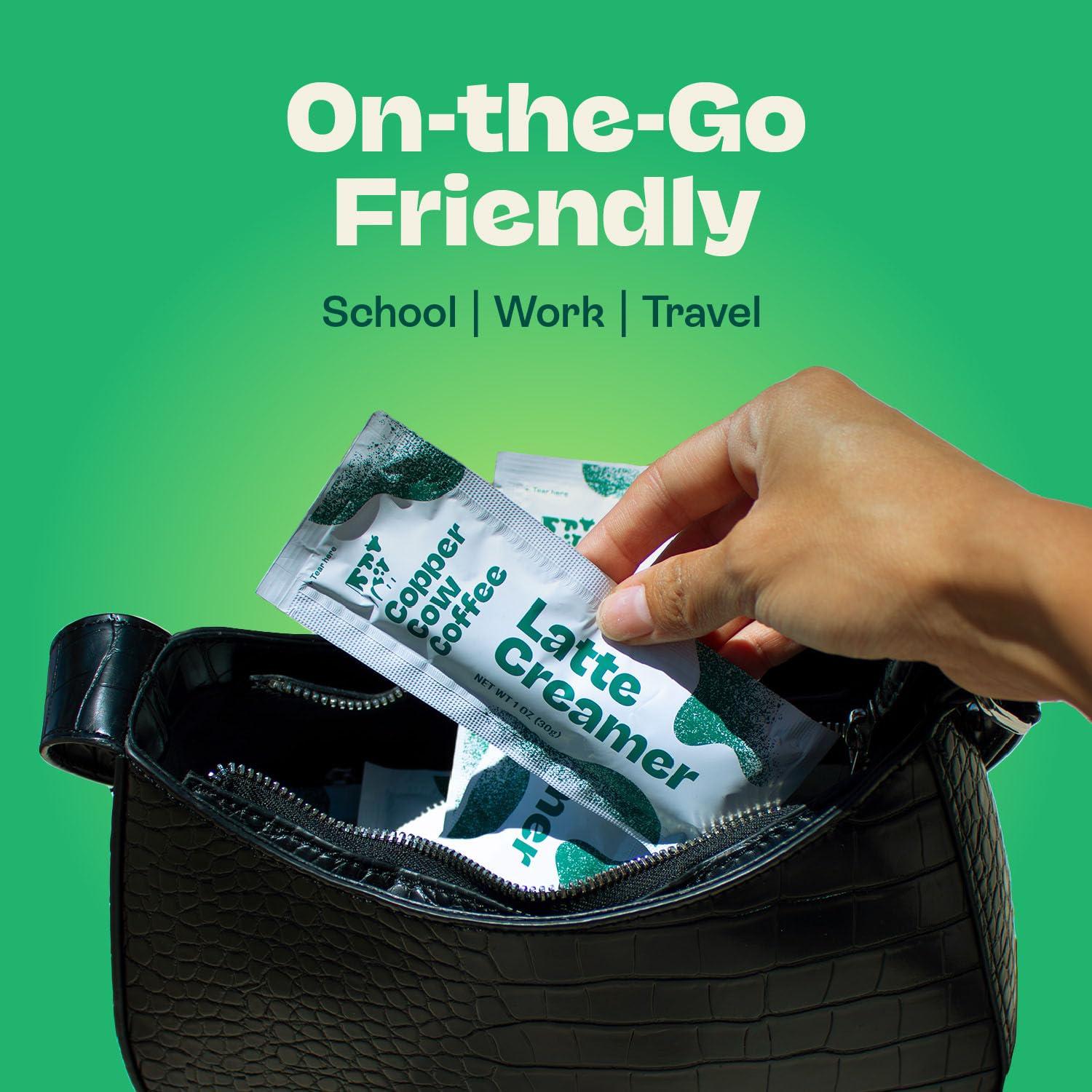 Copper Cow Coffee Copper Cow Coffee California Sweetened Condensed Milk Creamers – Single-Serve and All-Natural Pre-Filled Packets – (25 Pack)