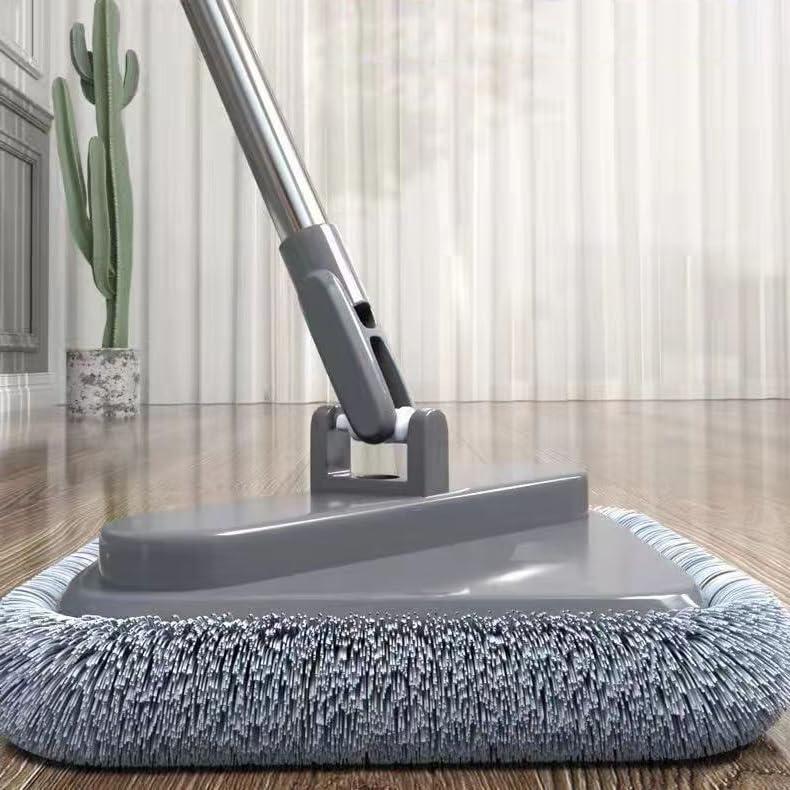 QIAAN mop Square Rotating mop and Bucket with Separate compartments for Clean and Dirty Water with self-Cleaning Feature with Microfibre Replaceable mop Pads Floor Cleaning mop mops for Floor Cleaning (Col