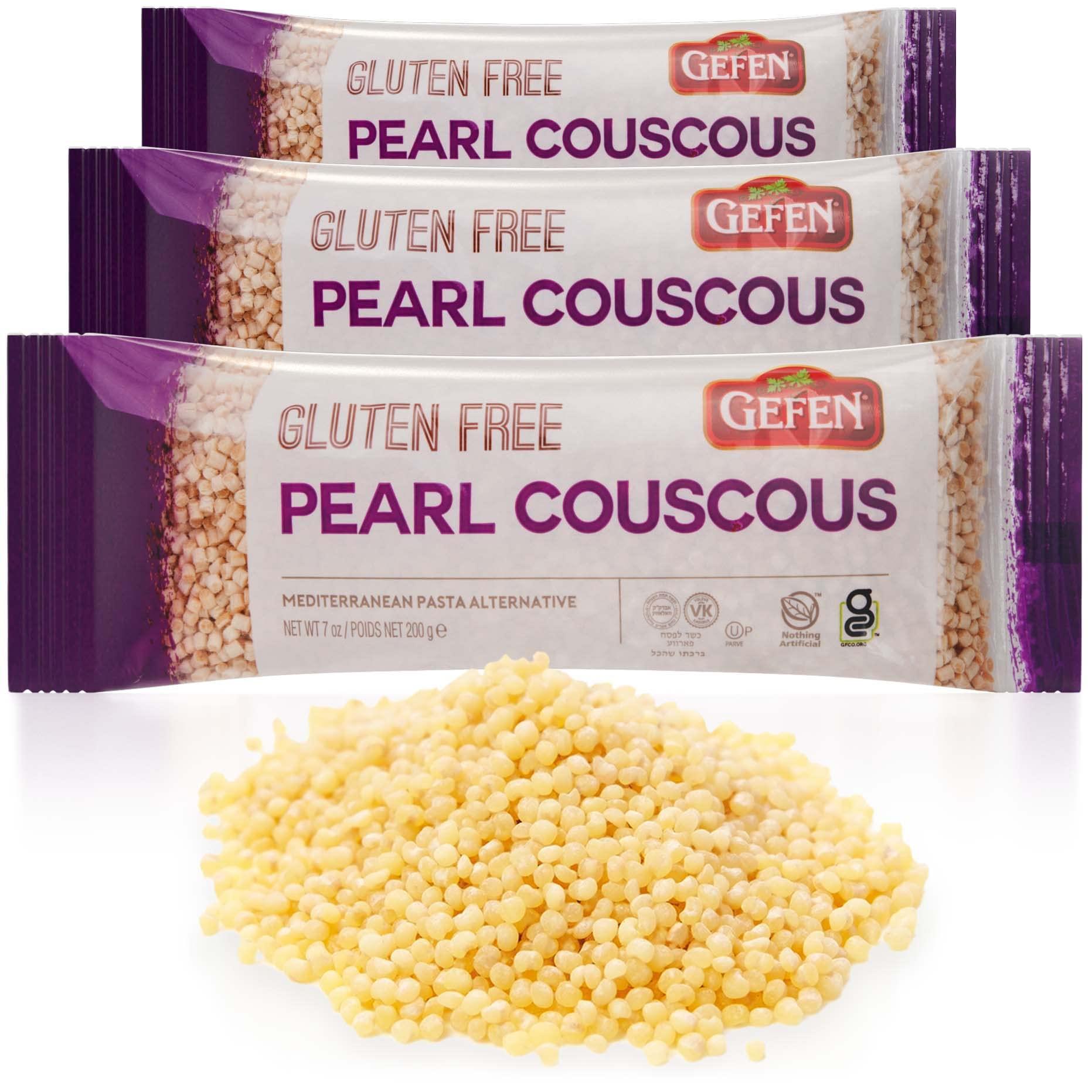 Gefen Gefen Gluten Free Israeli Pearl Couscous 7oz (3 Pack) | Natural Ingredients | Grain Free| Soy Free | Kosher (Including Passover)