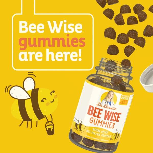 Doctor Danielle Doctor Danielle Bee Wise Gummies, Best Bee Pollen Supplement, Propolis, Royal Jelly, 60 Gummies