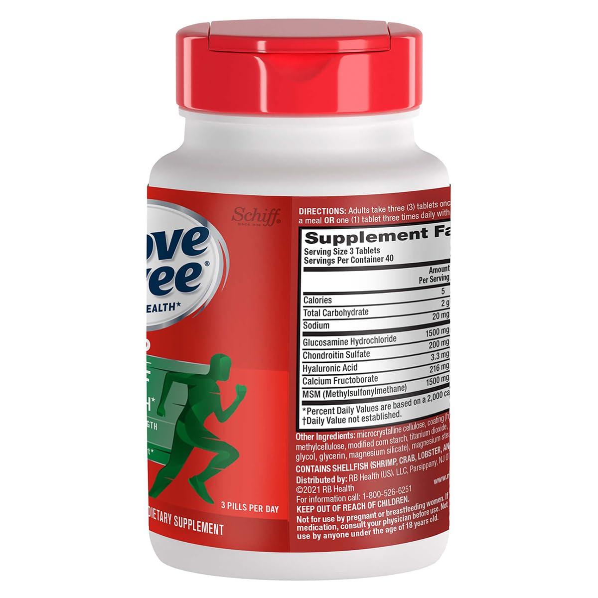 Move Free Move Free Advanced Glucosamine Chondroitin MSM Joint Support Supplement, Supports Mobility, Comfort, Strength, Flexibility & Bone, 120 Tablets/40 Servings