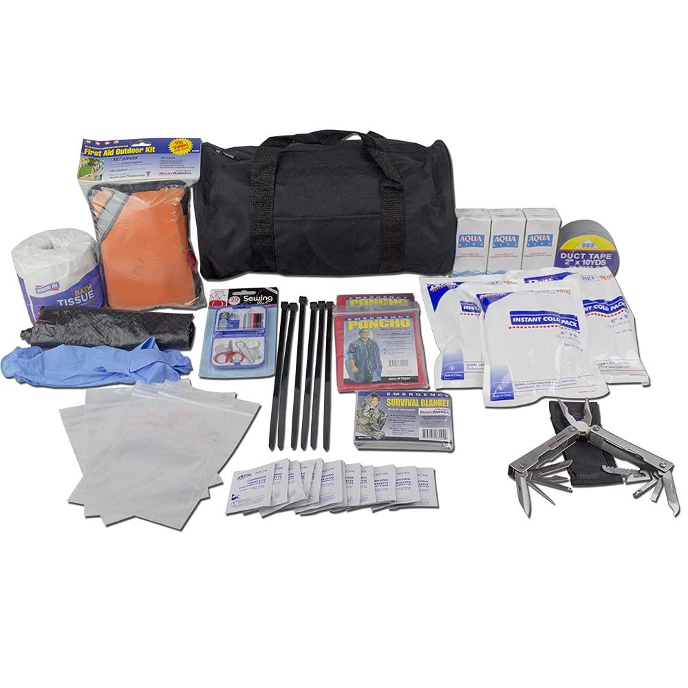 Ready America Ready America Field Sport Emergency Kit, Duffle Bag First Aid Kit, Multi-Tool, Drinking Water, Instant Cold Packs, Duct Tape, and More! Soccer, Football, Hockey, Softball Readiness Necessities