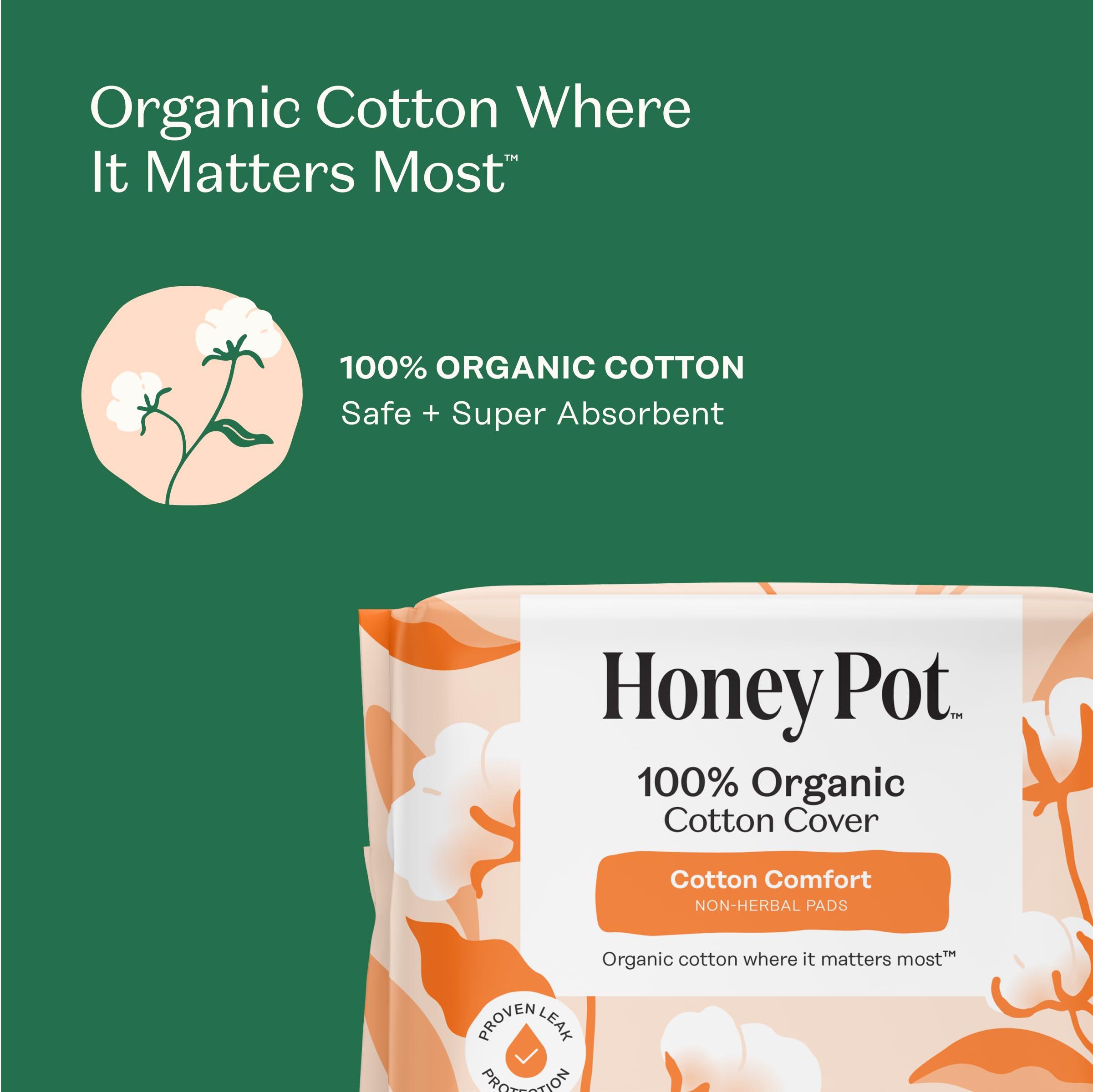 The Honey Pot Company The Honey Pot Company - Pads for Women - Non-Herbal Overnight & Regular Flow Bundle - Organic Cotton Cover & Ultra-Absorbent Pulp Core - Sanitary Pads for Women - Feminine Care - FSA & HSA Eligible
