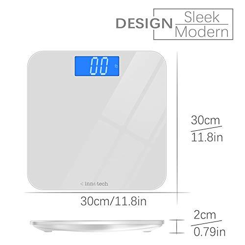 Innotech Innotech Digital Bathroom Scale with Easy-to-Read Backlit LCD (White)