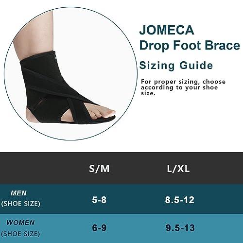 JOMECA JOMECA Upgraded Drop Foot Brace for Walking with Shoes - Dual Forefoot Support Plates Adjustable Soft AFO, Foot Drop, TBI, ALS, MS, Bone Fracture, Fits Women & Men (Right, S/M)
