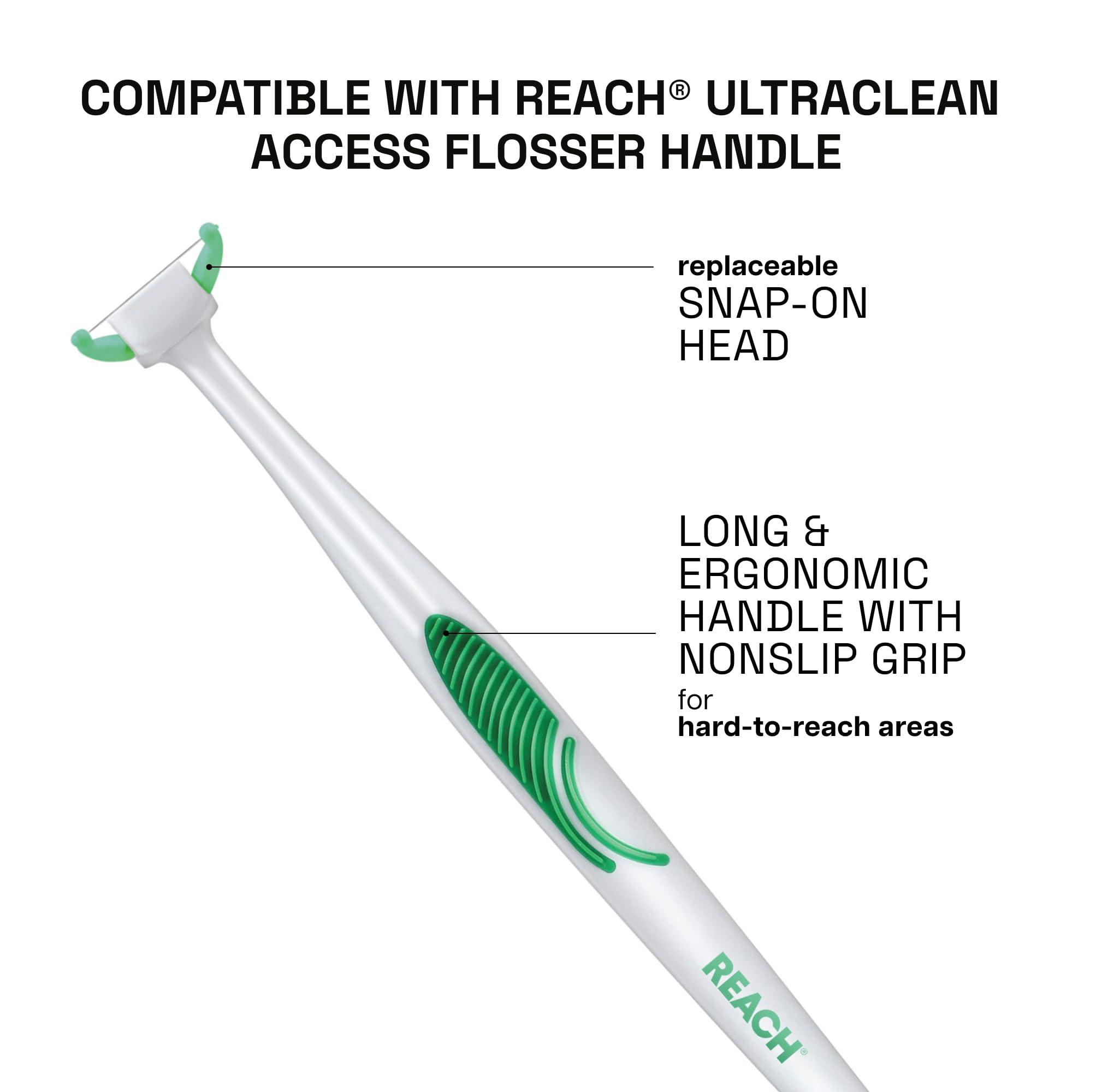 Reach REACH Ultraclean Access Flosser Refill Heads, Unflavored, Plaque Remover for Teeth, Shred Resistant, for Hard to Reach Areas, Oral Care, PFAS Free, for Adults & Kids, 6 Pack, 28 Count