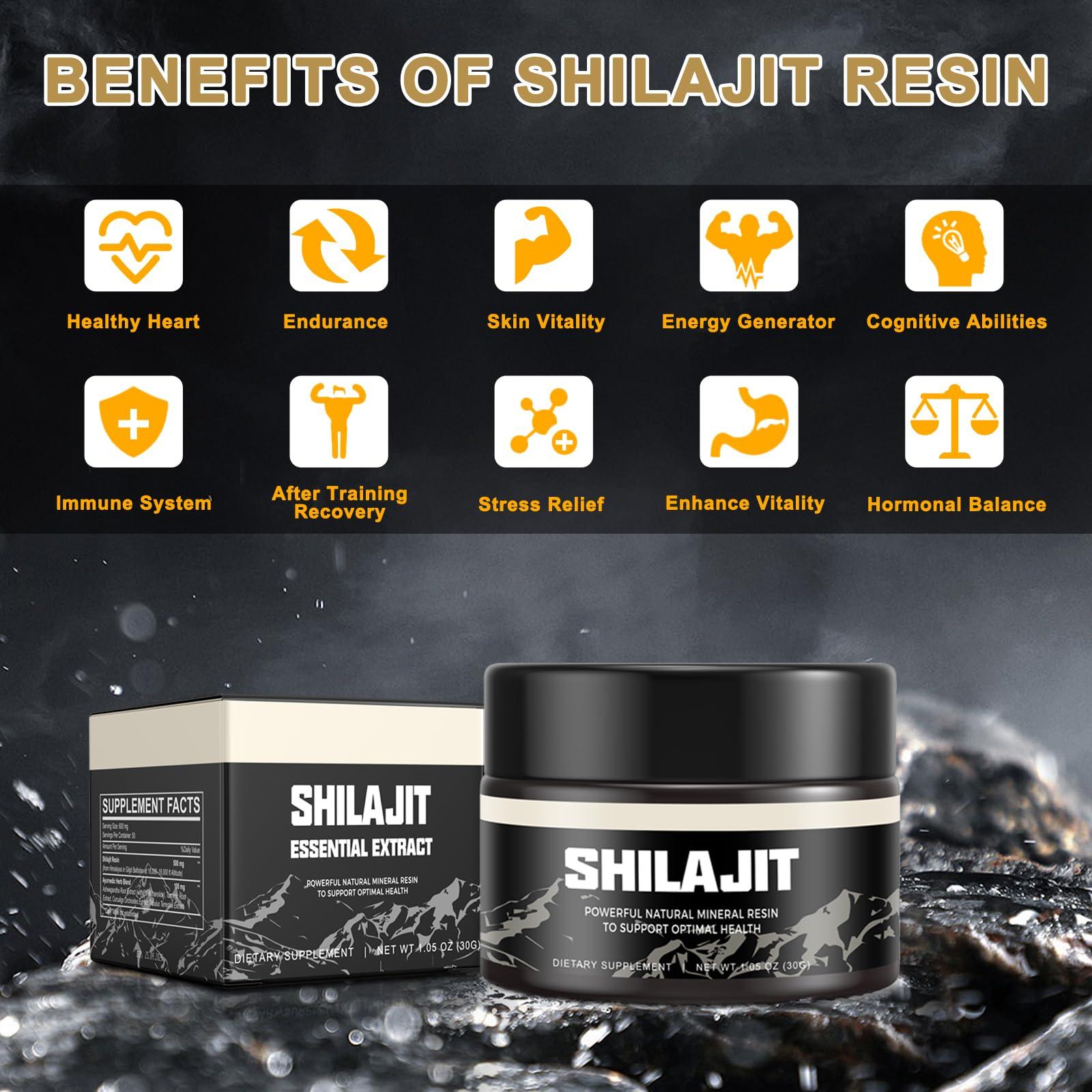 Scarremover Shilajit Pure Himalayan Organic Shilajit Resin - Gold Grade 100% Shilajit Supplement - Natural Shilajit Resin with 85+ Trace Minerals & Fulvic Acid for Focus & Energy, Immunity, 30 Grams