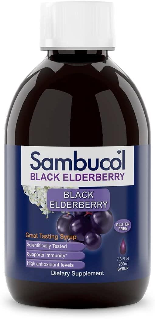 Sambucol Sambucol Black Elderberry Syrup - Sambucus Elderberry Syrup, Black Elderberry Liquid, Immune Support, High Antioxidants, Gluten Free - Original Formula, 7.8 Fl Oz (Pack of 2)