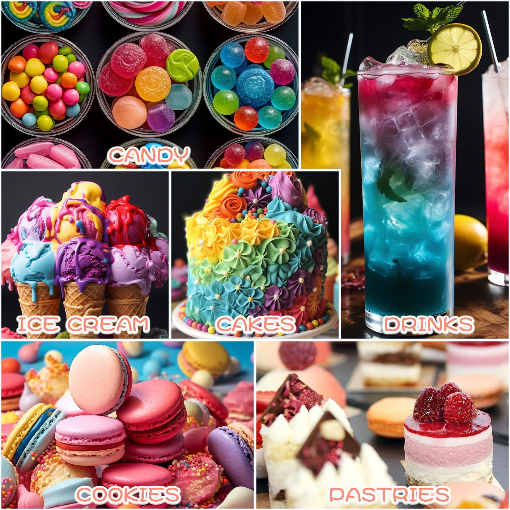 Muloen Food Flavoring Oil - Concentrated Candy Flavoring, 8 Lip Gloss Flavoring Oil, Cake Flavoring for Baking, Drinks, Cooking, Slime Making, Water & Oil Soluble - 0.25 Fl Oz