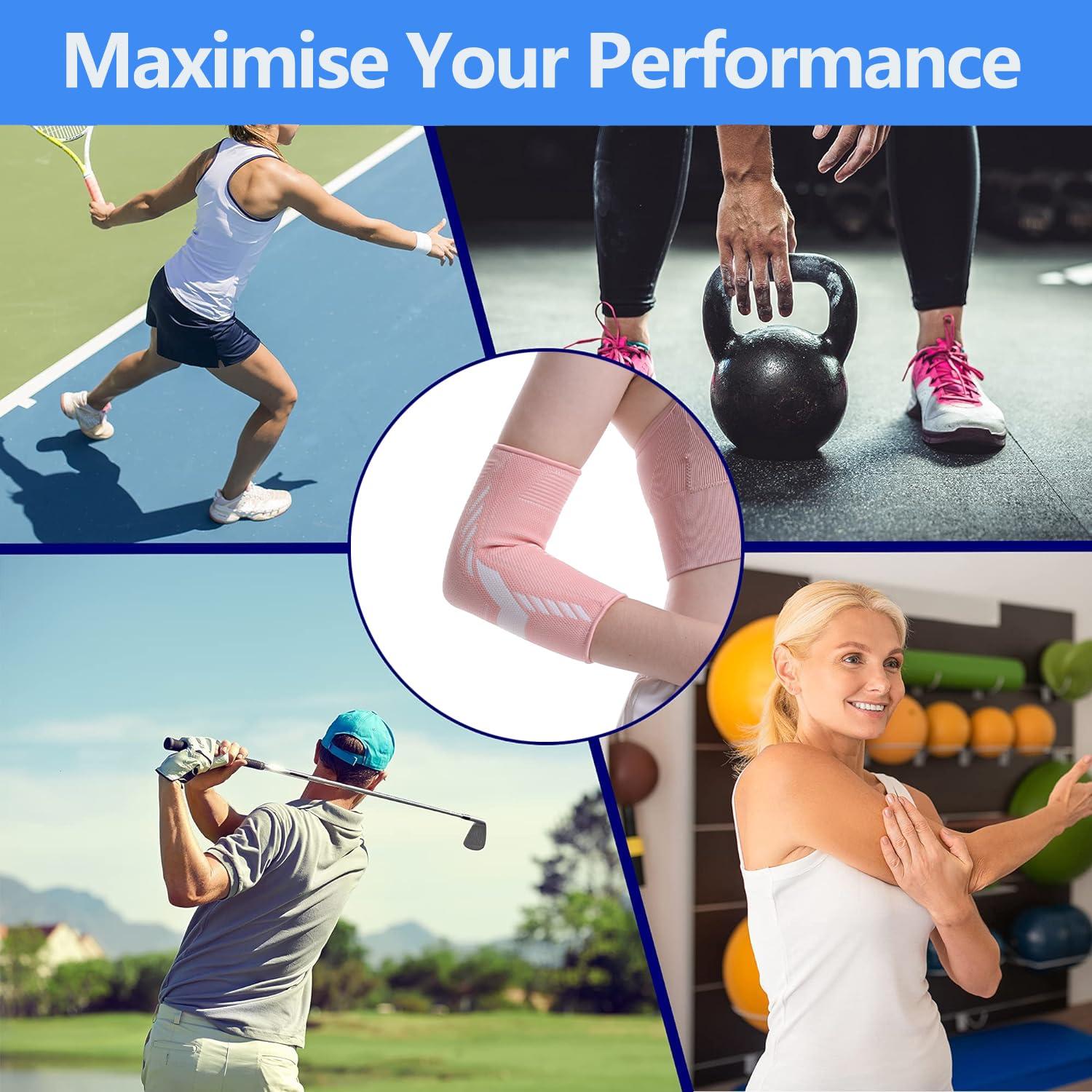 Cinlitek Cinlitek Elbow Support Brace for Women and Men,Elbow Compression Sleeve, for Golfers Elbow, Tennis Elbow, Arthritis, Weightlifting, Tendonitis,Gym,Workouts,Reduce Joint Pain(Pink, X-Large)