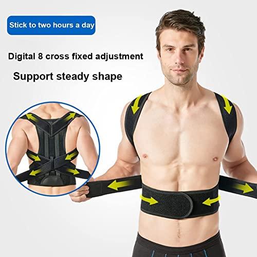 SJHY Posture Corrector Back Support Brace Adjustable Back Support for Men Women Back Brace Provide Pain Relief for Neck Back Shoulders Posture Brace Back Posture (Color : Black, Size : Large)
